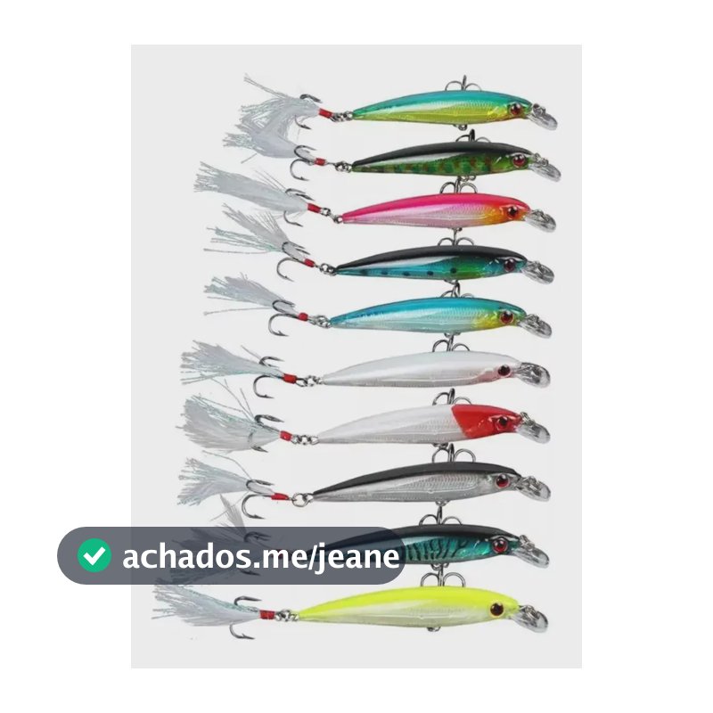 Kit Com 10 Isca Artificial P/ Pesca Robalo Tucunaré Dourado Modelo 2