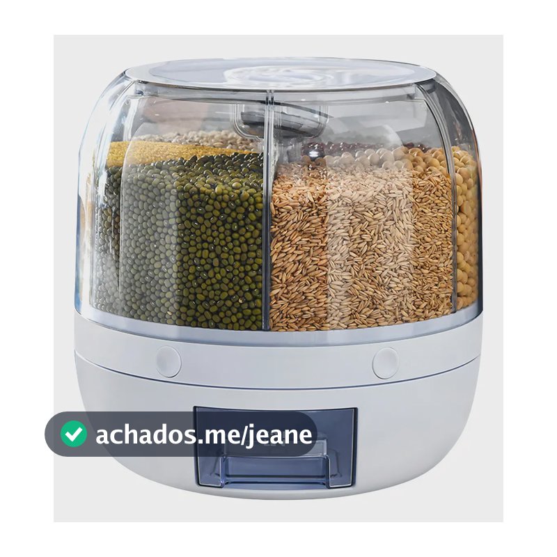 Dispenser Giratório 6 Divisões Maxx Para Grãos E Cereais 27cm