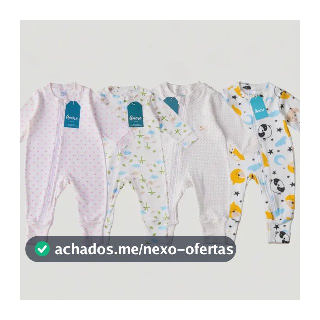 Kit 3 Macacão Infantil Vira Pé Bebê Estampado Menino Menina