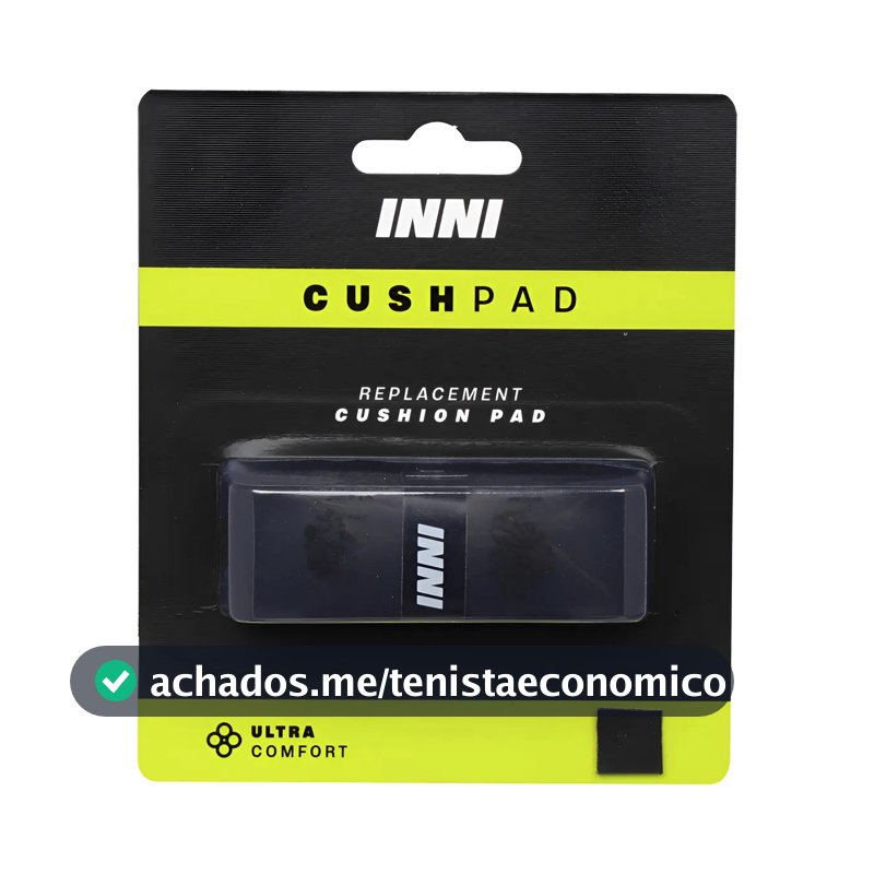 Cushion Grip Inni Cush Pad Preto para Raquetes de Tênis Absorção Antiderrapante
