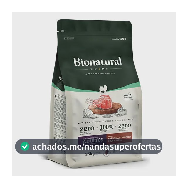 Ração Seca Bionatural Cães Adultos Pequenos Cordeiro 2,5kg
