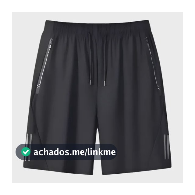 Short Masculino Bermuda 2 Bolsos Zíper Secagem Rápida Fina