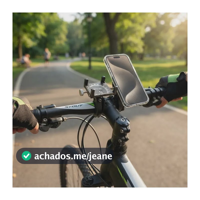 Suporte Celular Universal para Moto e Bicicleta Alumínio Rotação 360° Preto