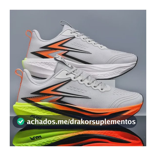Calçados Esportivos Ultraleves, Tênis De Corrida Para Casais Cinza/laranja Geométrico 42.5 Eu