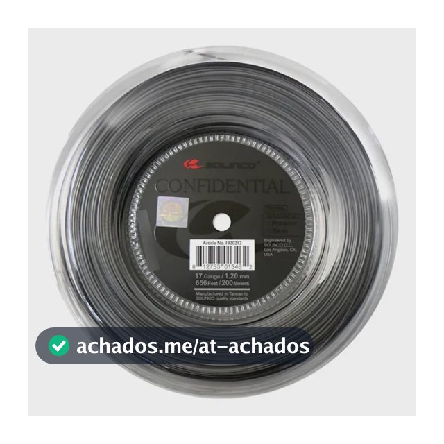 Corda Solinco Confidential 16l 1.25 12mts 1.25 Mm Cinza