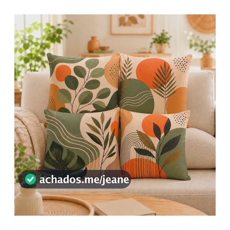 Kit 4 Capas De Almofada 40x40 Moderna Floral Sala De Estar Floral Moderna