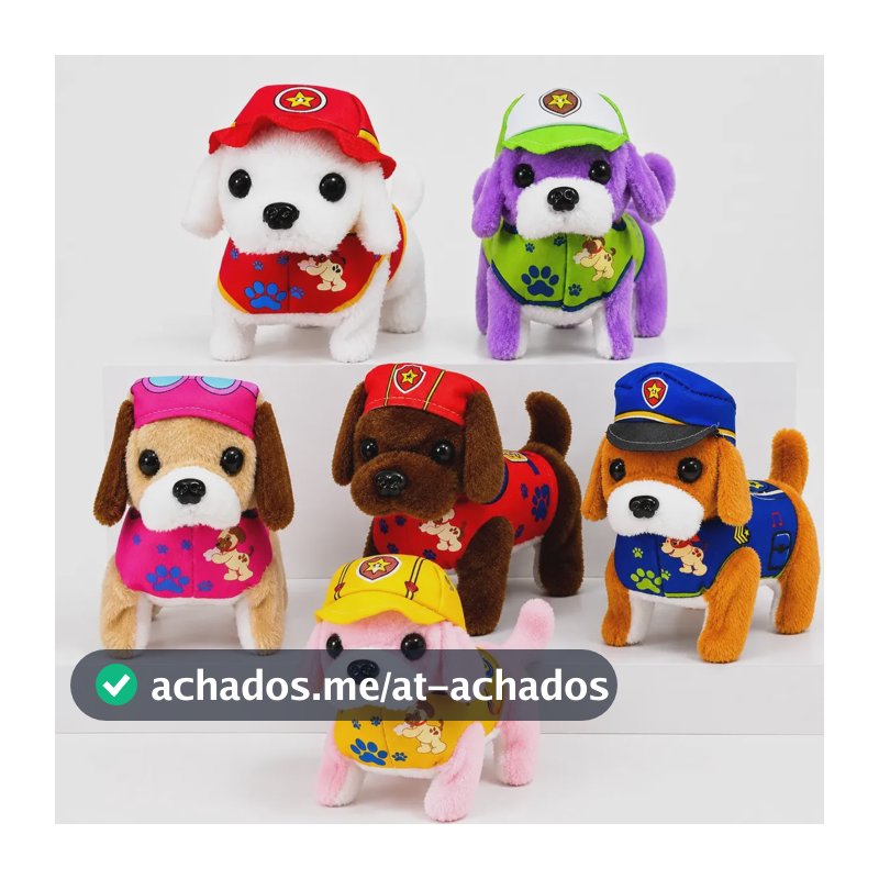 Cachorrinho Pelucia Interativo Anda Late Abana Rabo Infantil Pink