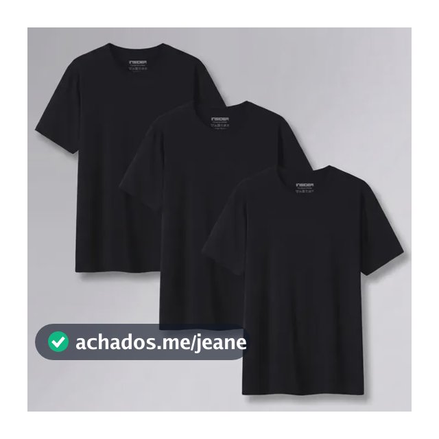 Kit 3 Camisetas Light Insider Preto P Liso