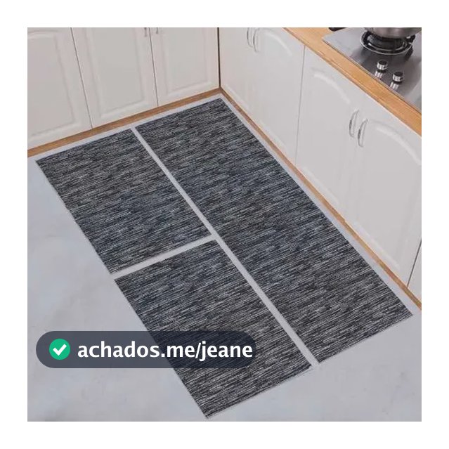 Tapete De Cozinha Mesclado  Antiderrapante Jogo De 3 Peças