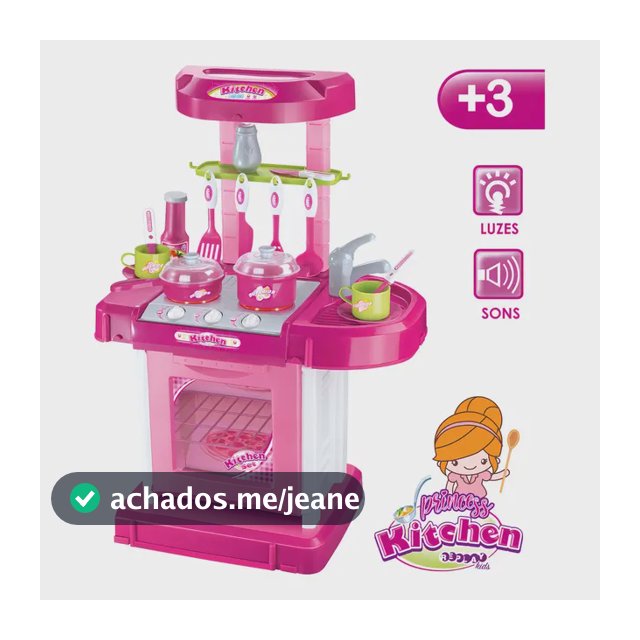 Cozinha De Brinquedo Infantil Completa Princess Replay Kids