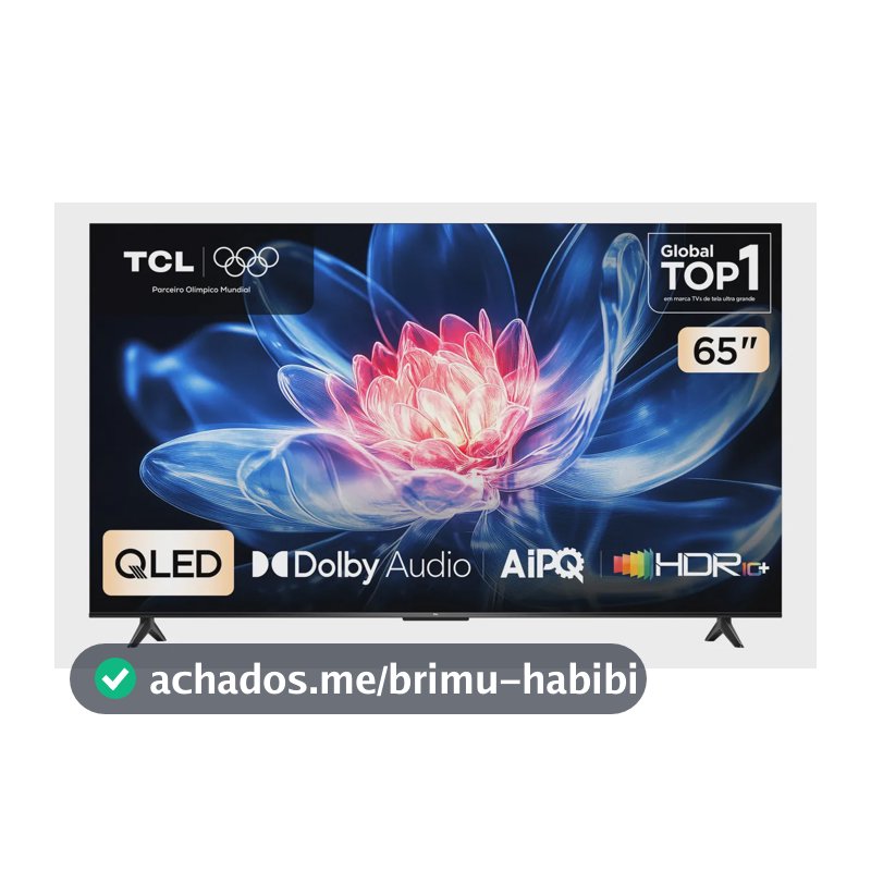 Smart Tv Tcl 65 Polegadas Qled 4k T6c Wifi Bluetooth Google Tv Tela Hva E Hdr10+ 65t6c