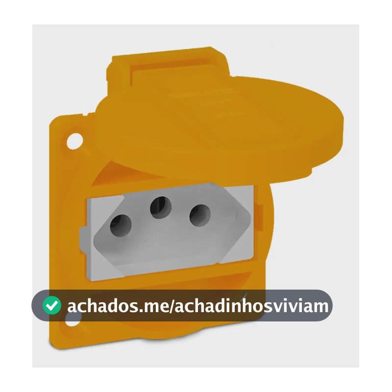 Tomada Industrial Embutir 10/20A 2P+T Amarela IP44