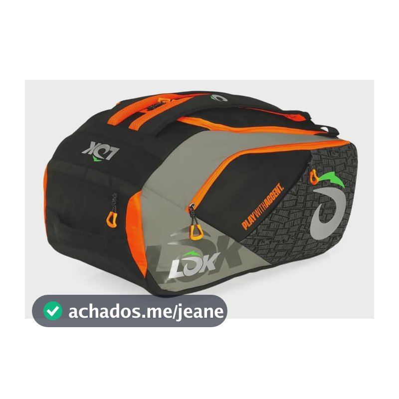 Raqueteira LOK Maxx Gen2 Preta para Padel e Beach Tennis