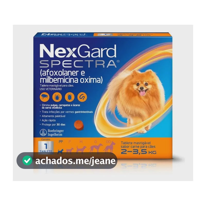 Anti Pulgas E Carrapatos Nexgard Spectra Cães 2 A 3,5 Kg 1 Tablete