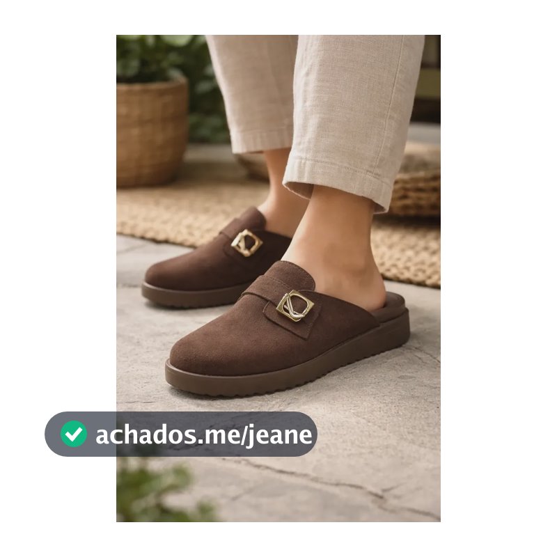 Mule Via Marte Feminino Clog Pantufa Elegante Confortável Cinnamon 38 Br