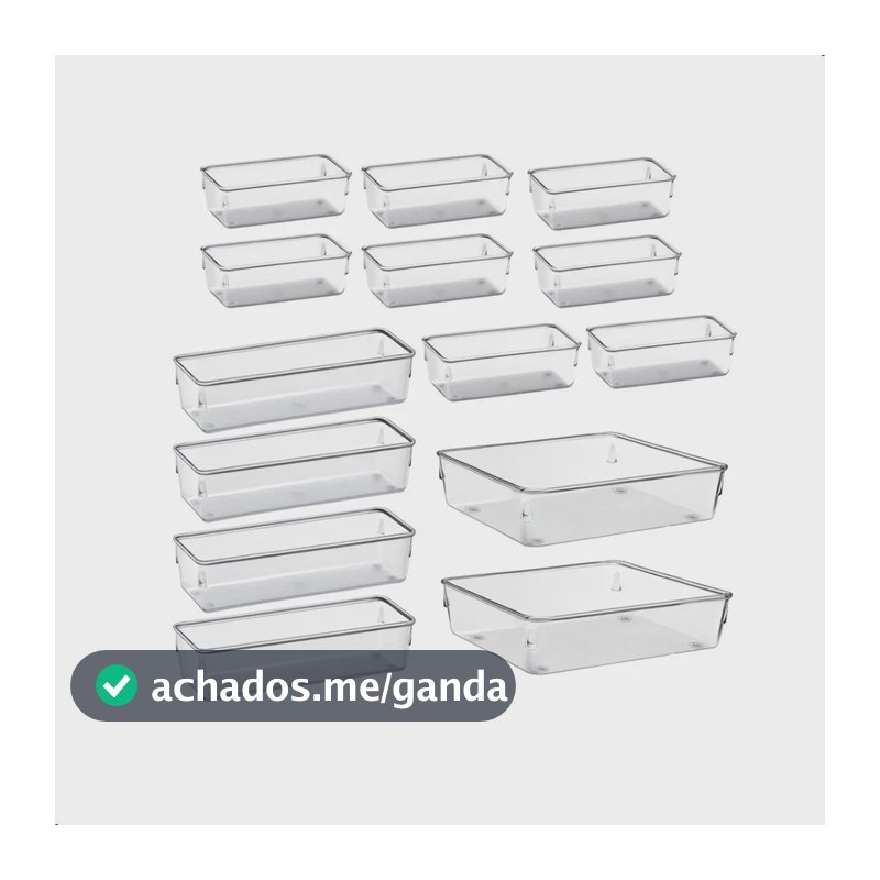 Kit Organizadores Com 14 Multiuso Gavetas Empilhavel