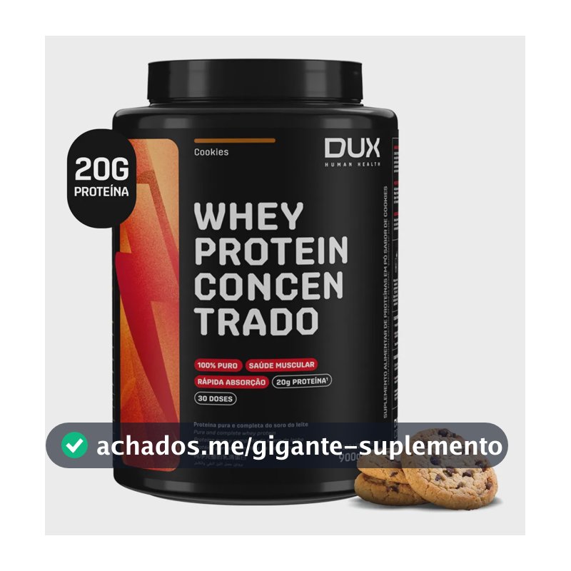 Proteína Dux Nutrition Whey Protein concentrado em pó sabor Biscoitos x 900g