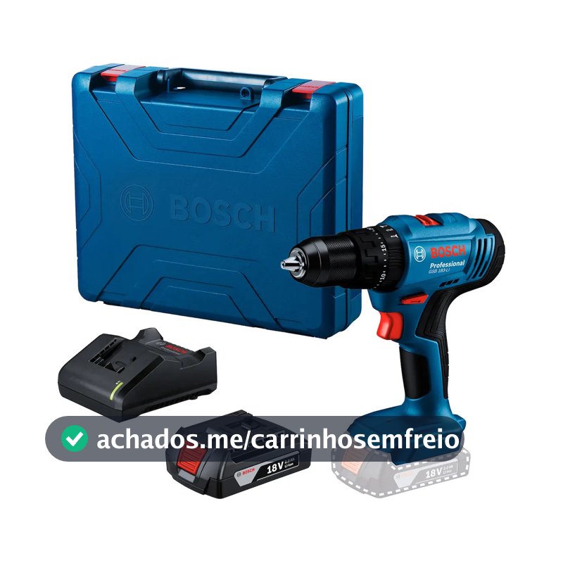 Furadeira E Parafusadeira De Impacto 1/2 Gsb 183 Li Com Carregador Bateria E Maleta Bosch
