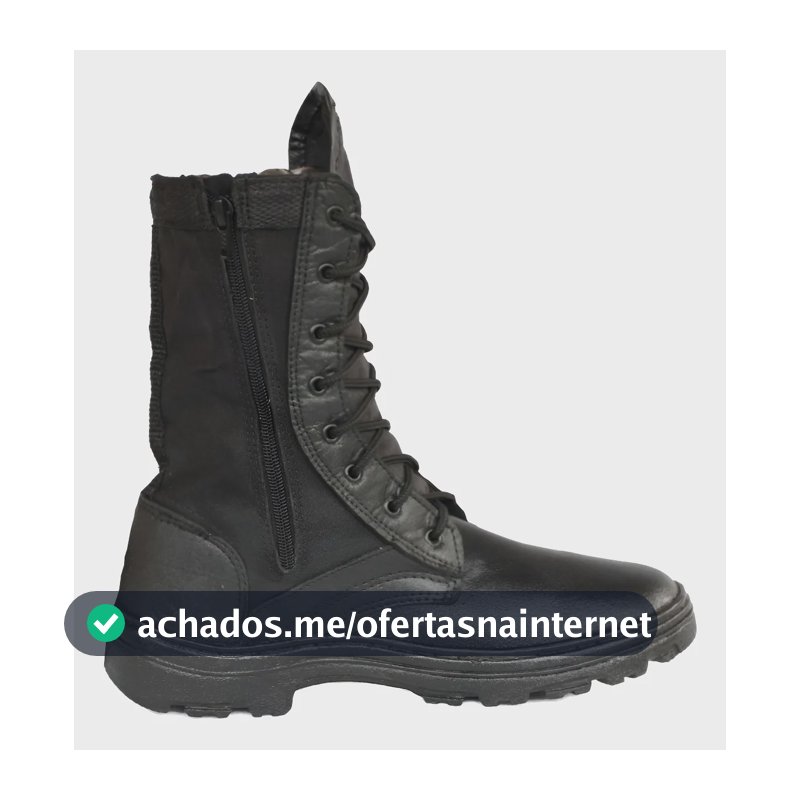 Coturno Militar Com Ziper Couro Extra Leve