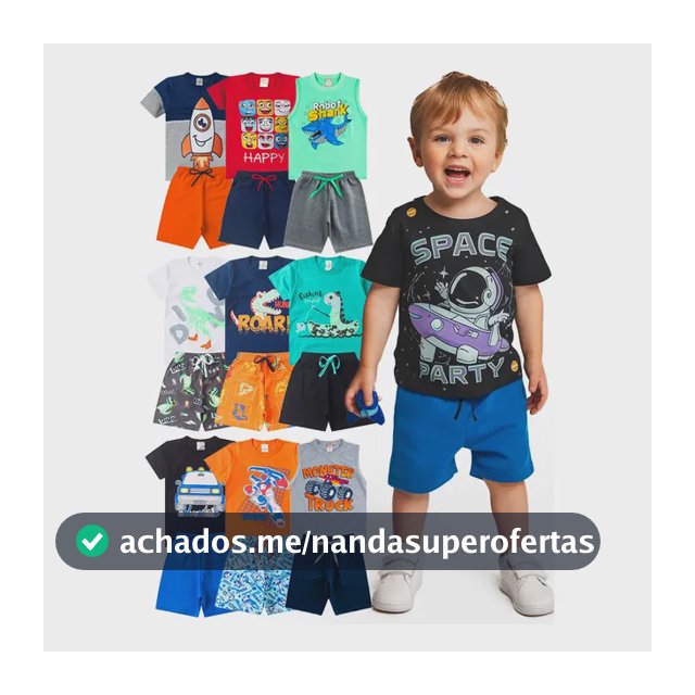 Kit 4 Peças De Roupas Infantil Conjunto Menino Sortida Verão