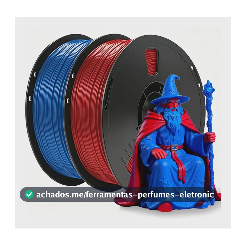 Filamento De Impressora 3d Pla 1,75mm 2kg Impressão Cor Lisa Vermelho E Azul