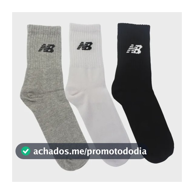 Kit 3 Meias New Balance Cano Longo 39 Ao 42 Unissex Conforto