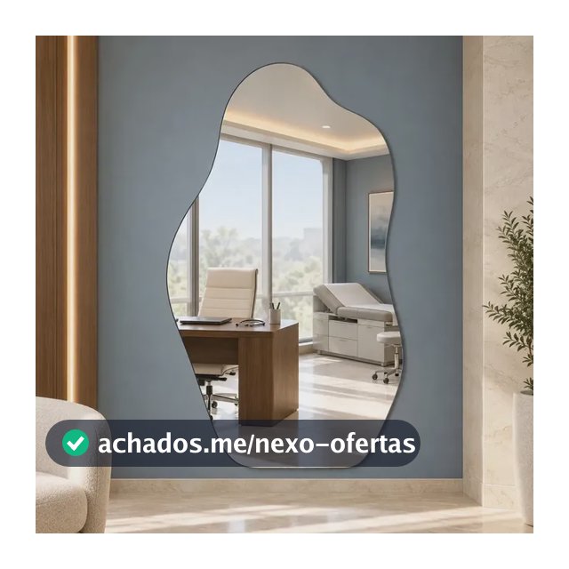 Espelho Lopazzi Orgânico Magnus 90cmx40cm Corpo Inteiro Pinterest Lapidado 3mm Pinterest Quarto Sala Hall Corredor Lavabo Banheiro Polido - Suporte