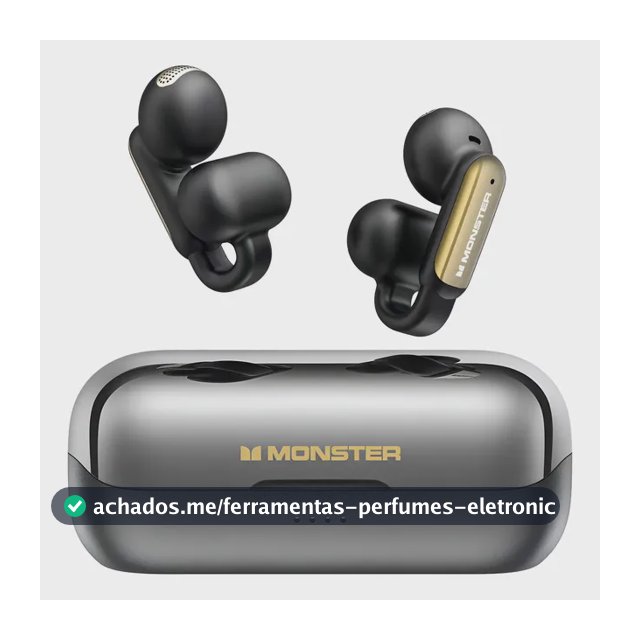 Fone de Ouvido Monster E62 Open-Ear Bluetooth, com Cancelamento de Ruído e Microfone
