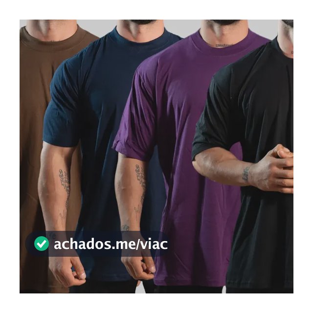 Kit 4 Camiseta Oversized Streetwear Básica Gola Alta Algodão