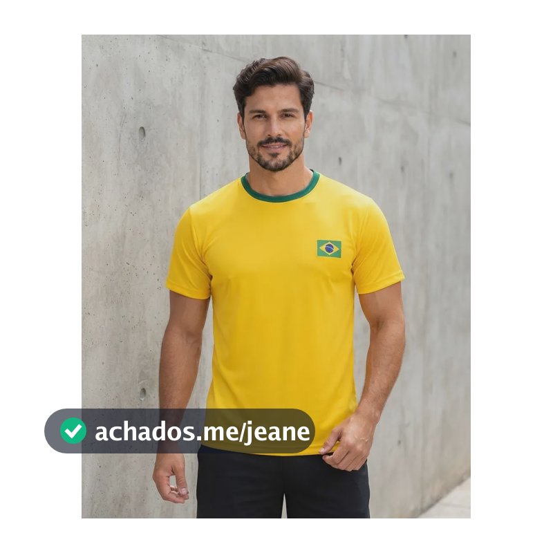 Camiseta Do Brasil Dry Fit Masculina Amarelo G