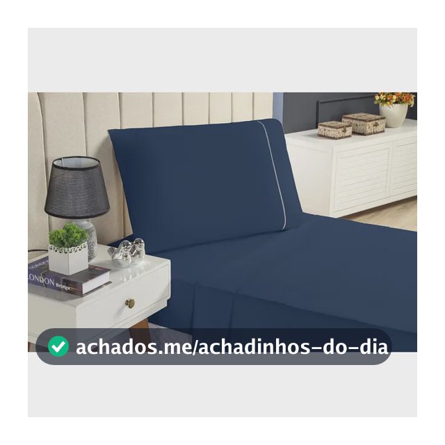 Conjunto Lençol Solteiro 3 Peças 400 Fios Ponto Palito