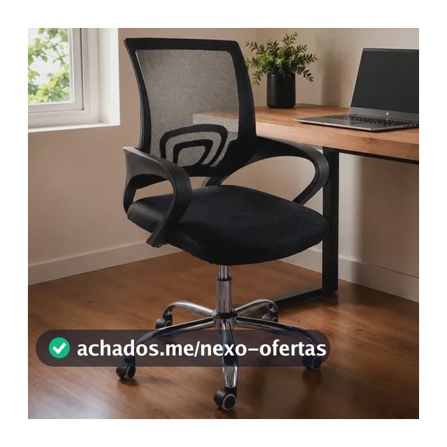 Cadeira De Escritorio Begonia Tela Mesh Ergonomica Giratoria Preto