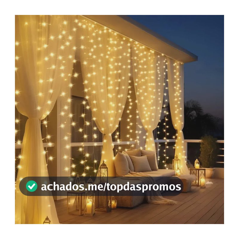 Cortina Led 3x3 Metros Festa Casamento Eventos Natal Ilumina Amarelo