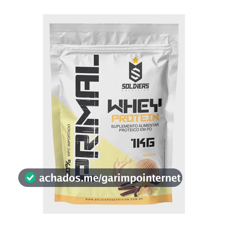 Whey Protein Primal 1kg Soldiers Nutrition Sabor Baunilha