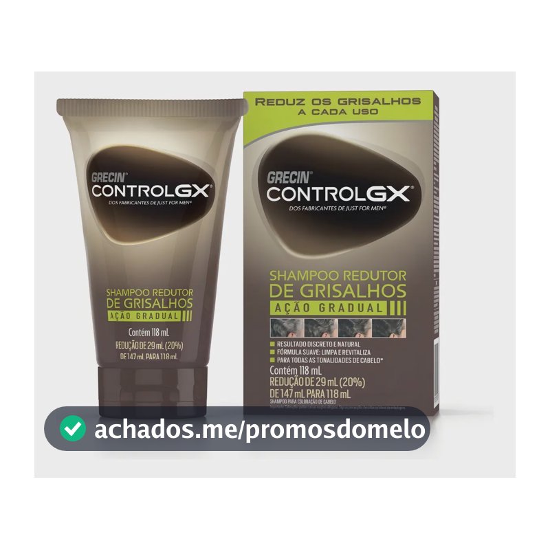 Shampoo Tonalizante Grecin Control GX Reduz Grisalho 118ml