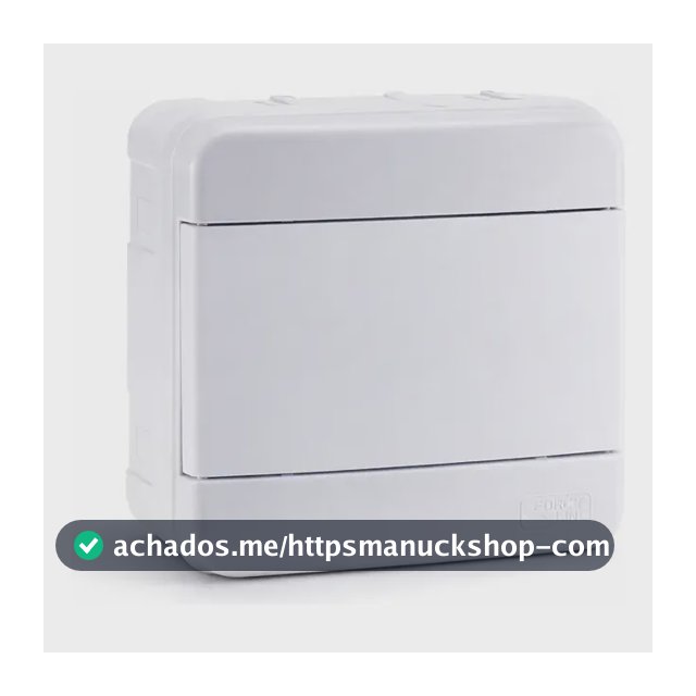 Quadro de Distribuição 4 disjuntor DIN elétrica sobrepor Forceline Branco
