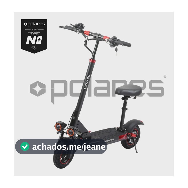POLARES T10PRO V2 Patinete Elétrico Com Banco 800W Polares Scooter Adulto 40km De Autonomia Velocidade Máxima 55km/h Preto