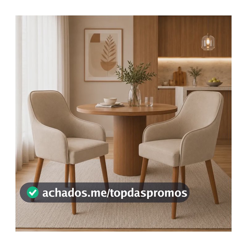 Kit Cadeira Jantar Stella Estofada Mesa Cozinha Área Gourmet Liso Bege