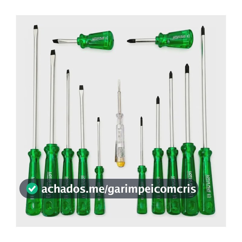 Kit Chave Fenda Philips 12 Peças Imantada Lotus + Brinde