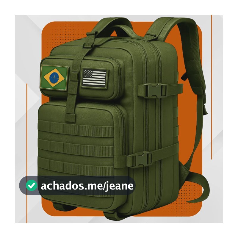 Mochila Tática Impermeável Militar Reforçada Grande 50 Litros Masculina Feminina Anne Verde