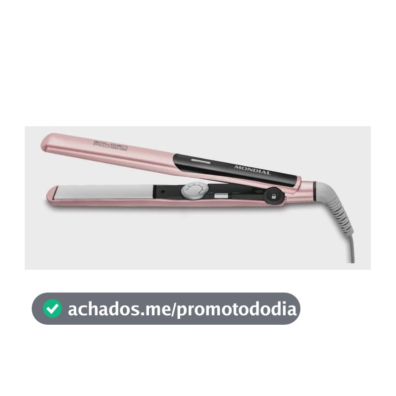 Prancha Alisadora Mondial Golden Rose/Preto Bivolt P-20