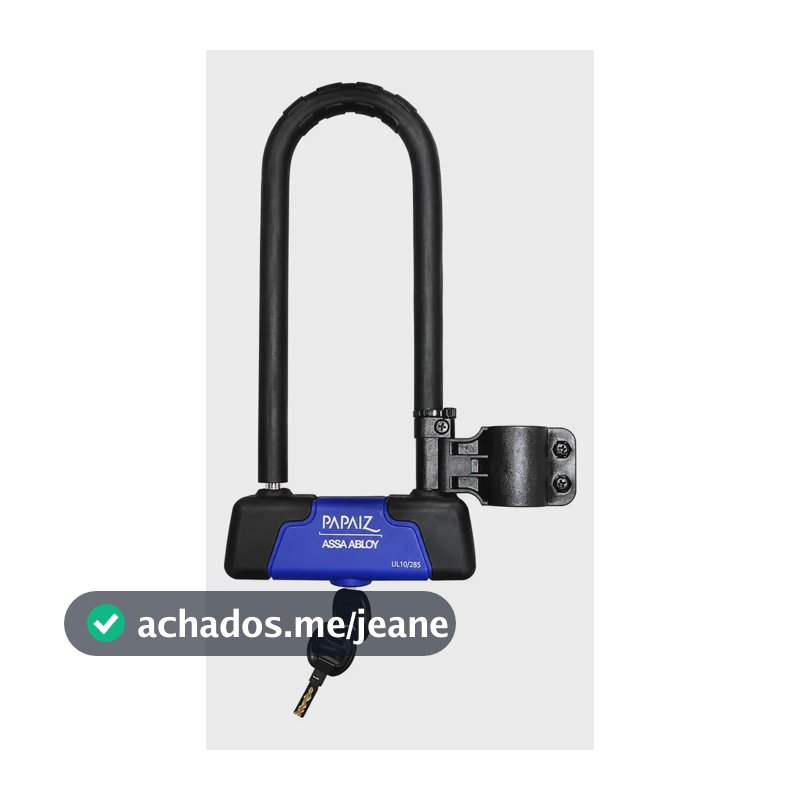 Cadeado Trava U-lock Bicicleta Moto Papaiz Ul10/285 Reforçado Aço Carbono Emborrachado