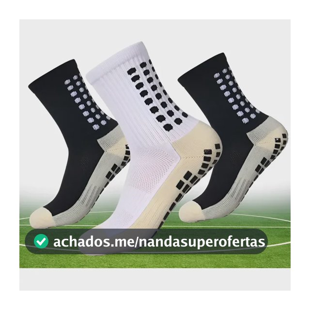 Kit 3 Pares Meia Antiderrapante Esportiva Futebol Treino Pro