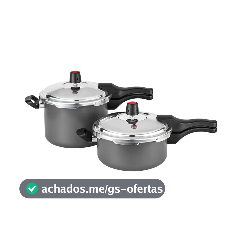 Jogo 2 Panela De Pressao 4,5 Litros E 3 Litros Antiaderente Cor Grafite