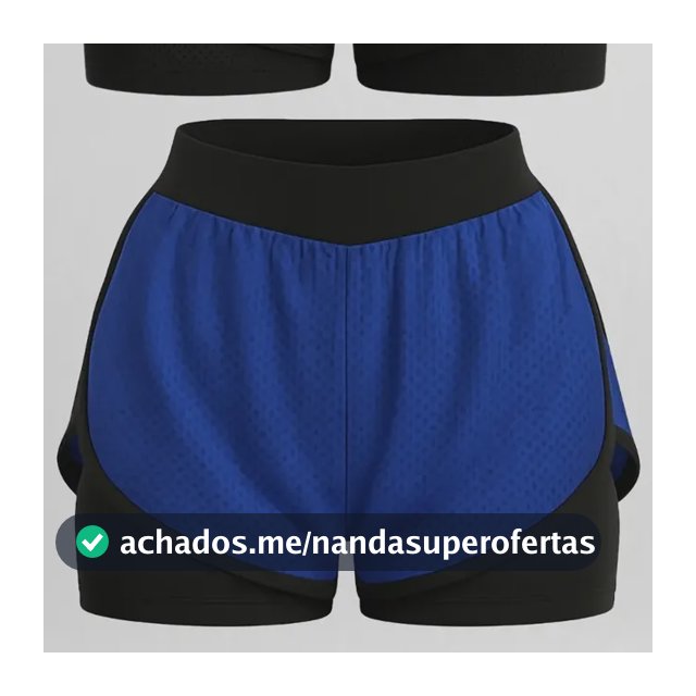 Kit 2 Shorts Duplo Duo Academia Treino Corrida Feminino Fit