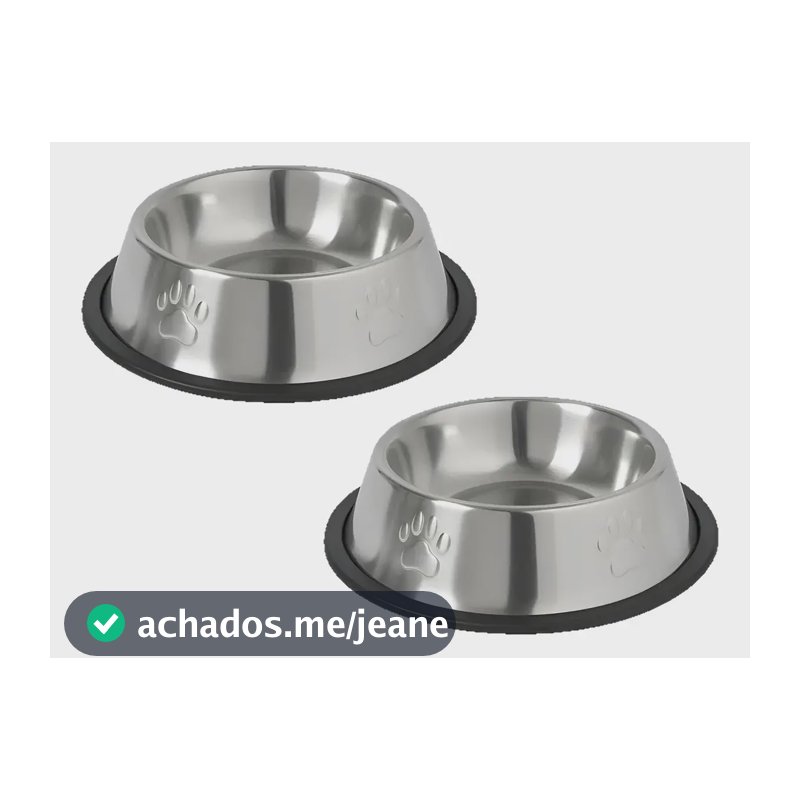 Kit 2 Tigelas Inox M Bebeouro Comedouro cachorro Potinho 500ml