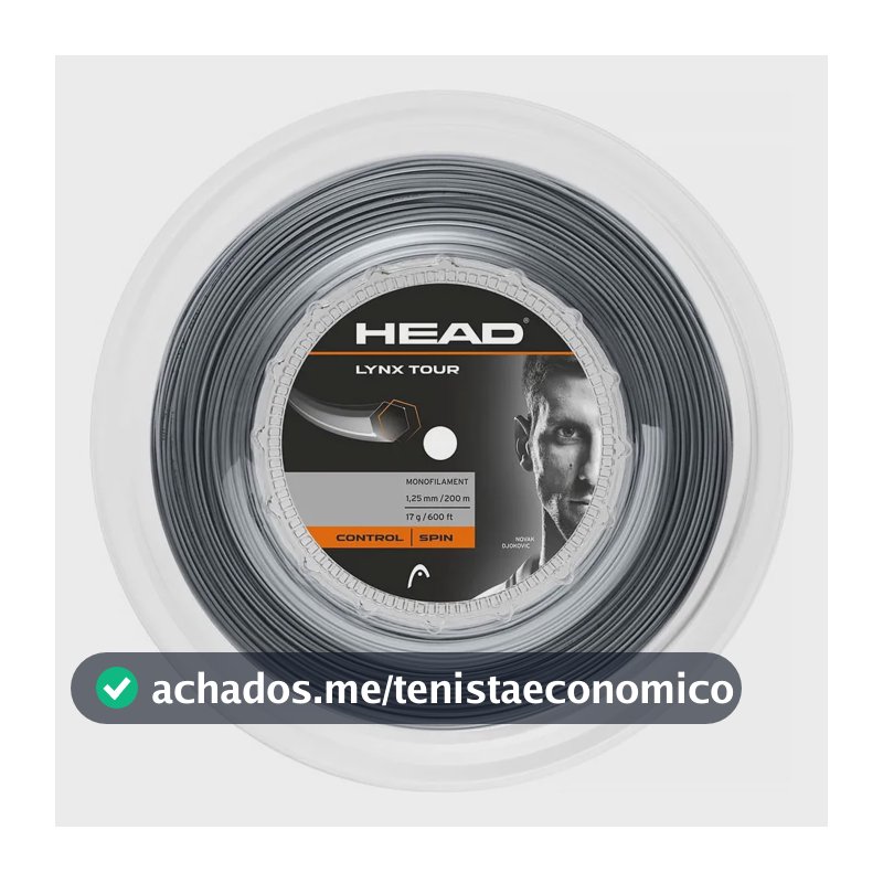 Corda Head Lynx Tour 1.25mm Cinza - Rolo Com 200 Metros 1.25 Mm Cinza-escuro