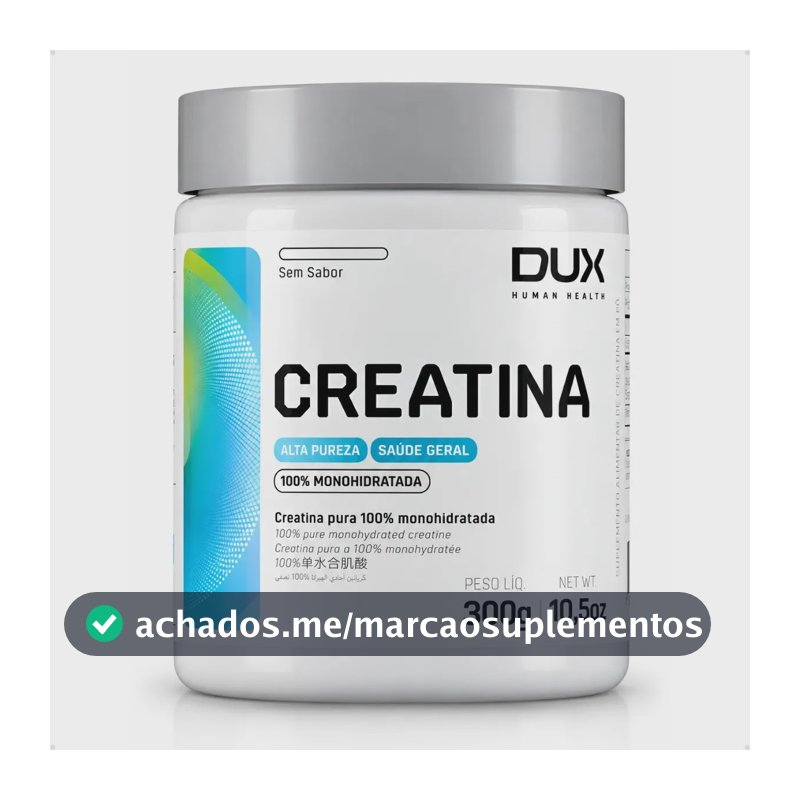 Creatina Dux 300g Monohidratada Sem Sabor 60 Doses Sem Sabor