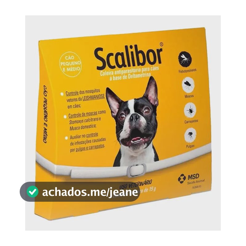 Coleira Antiparasitária Scalibor 48cm Cães Pulgas Carrapatos MSD