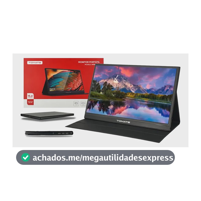 Monitor Portátil Full Hd 15.6 Notebook, Celular, Games C/ Cor Preto